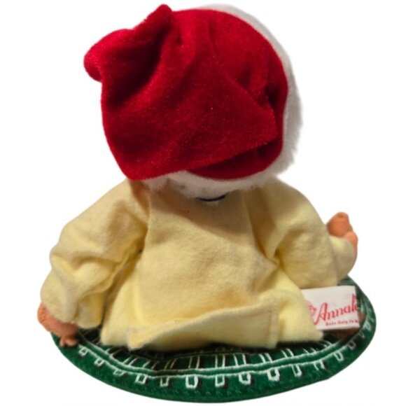 Annalee Doll Society 1989 Kid In Pajamas W/Santa Hat Wooden Train & Bear W/Tag - Picture 2 of 11